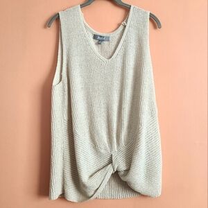 Marled Beige Loose Knit Sleeveless Sweater – Size L